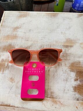 Simply Southern Peach Frame Sunglasses with Brown Lenses